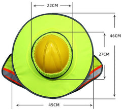 Hard Hat Sun Shade Full Brim Elastic Closure, Hard Hat Accessories with Reflective Stripe High Visibility Neck Protection