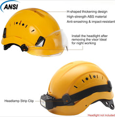 Yellow Safety Hard Hat ANSI Z89.1 Approved ABS Helmet