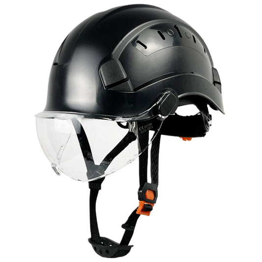 Black Safety Hard Hat ANSI Z89.1 Approved ABS Helmet with Retractable Visor