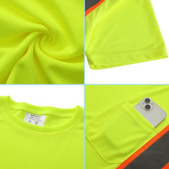 Safety Shirts for Men High Reflective Shirts with Pocket(LOGO PRINTING)