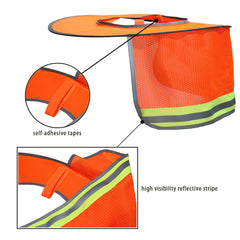 Hard Hat Sun Shade Velcro Closure, Full Brim Neck Shield