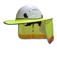 Hard Hat Sun Shade Velcro Closure, Full Brim Neck Shield