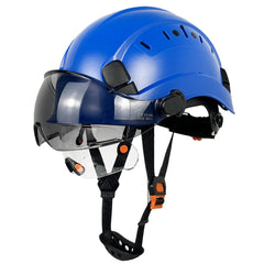 Hard Hat with Visor Safety Helmet with Chin Strap  6-Point Suspension Build-in Vented Hard Hat for Climbing Cycling Type I Class C