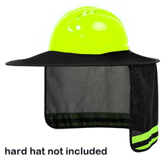 Hard Hat Sun Shade Velcro Closure, Full Brim Neck Shield