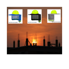 Hard Hat Sun Shade Velcro Closure, Full Brim Neck Shield
