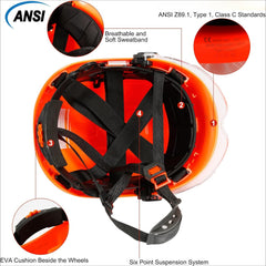 Orange Safety Hard Hat ANSI Z89.1 Approved ABS Helmet