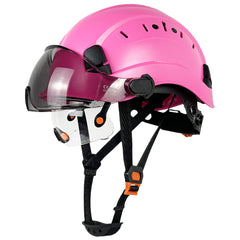 Hard Hat with Visor Safety Helmet with Chin Strap  6-Point Suspension Build-in Vented Hard Hat for Climbing Cycling Type I Class C