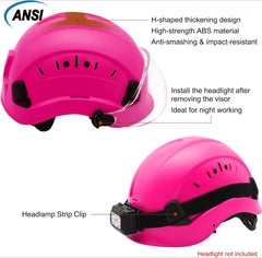 Pink Safety Hard Hat ANSI Z89.1 Approved ABS Helmet