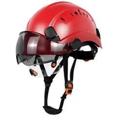 Hard Hat with Visor Safety Helmet with Chin Strap  6-Point Suspension Build-in Vented Hard Hat for Climbing Cycling Type I Class C