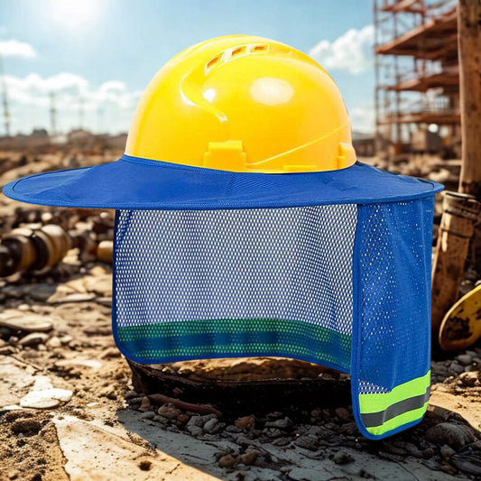 Hard Hat Sun Shade Velcro Closure, Full Brim Neck Shield