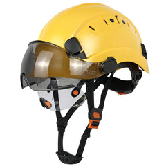 Hard Hat with Visor Safety Helmet with Chin Strap  6-Point Suspension Build-in Vented Hard Hat for Climbing Cycling Type I Class C