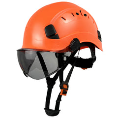 Adjustable Safety Hard Hat ANSI Z89.1 Approved ABS Comfortable Helmet with Clear Retractable Visor 6-Point Harness for Construction Industrial Outdoor
