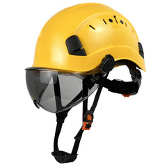 Adjustable Safety Hard Hat ANSI Z89.1 Approved ABS Comfortable Helmet with Clear Retractable Visor 6-Point Harness for Construction Industrial Outdoor