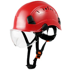 Adjustable Safety Hard Hat ANSI Z89.1 Approved ABS Comfortable Helmet with Clear Retractable Visor 6-Point Harness for Construction Industrial Outdoor