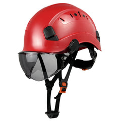 Adjustable Safety Hard Hat ANSI Z89.1 Approved ABS Comfortable Helmet with Clear Retractable Visor 6-Point Harness for Construction Industrial Outdoor