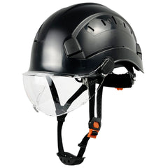Adjustable Safety Hard Hat ANSI Z89.1 Approved ABS Comfortable Helmet with Clear Retractable Visor 6-Point Harness for Construction Industrial Outdoor